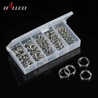 200 pcsset fishing stainless steel split ring solid ring double ring connector with box enhanced fishing accessories