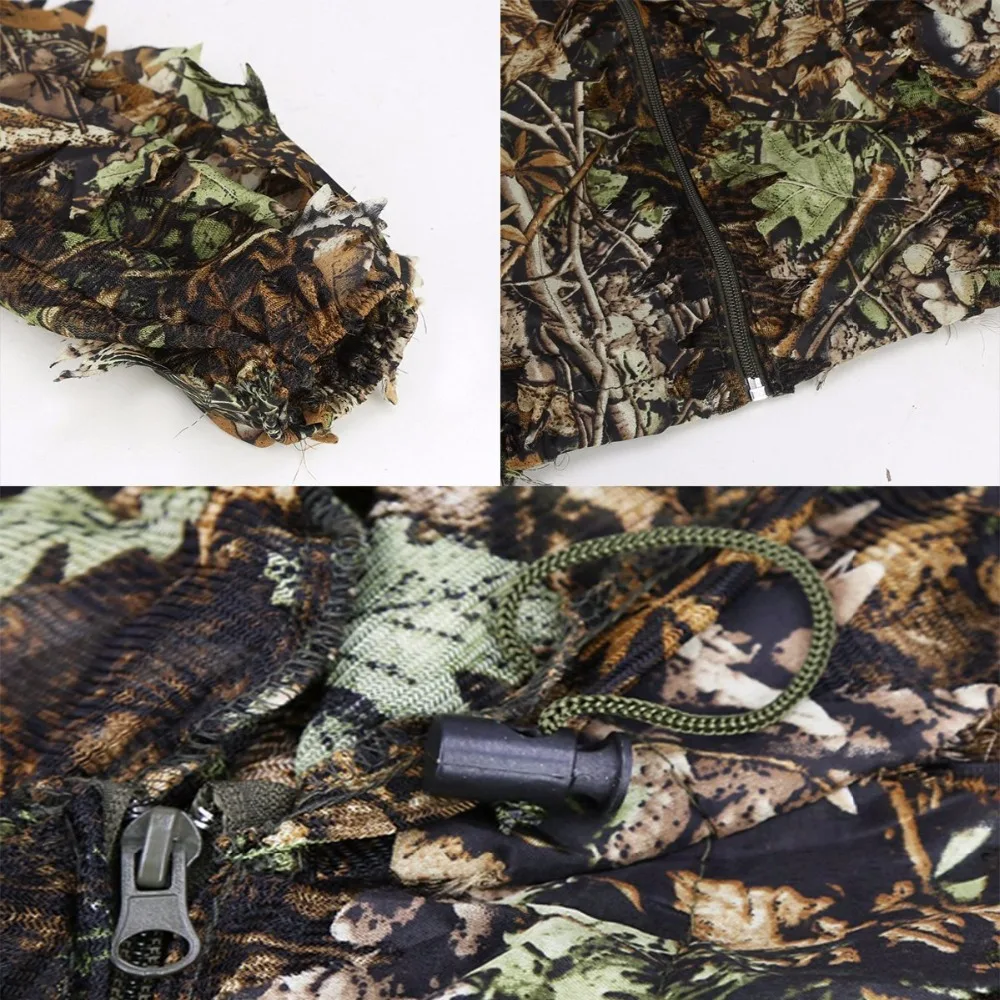 3D Ghillie Suit Leaf Woodland Camouflage Clothing Hunting Army Sniper Military Clothes and Pants for Jungle | Спорт и развлечения