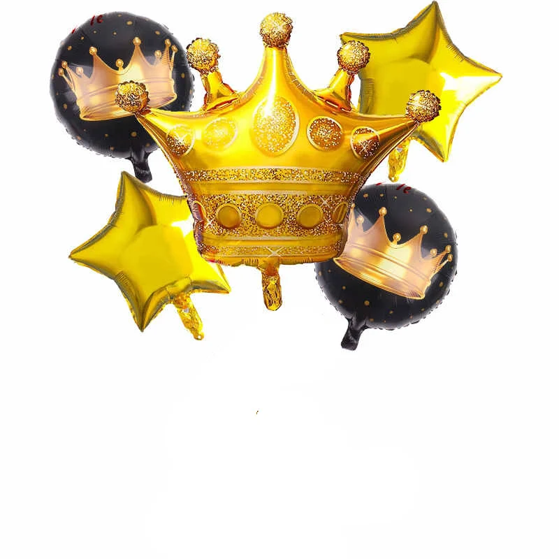 

6pcs 30 inch Gold Number Foil Balloons gold Crown Digit Air Ballon Kids happy Birthday Party Decorations Anniversary Supplies