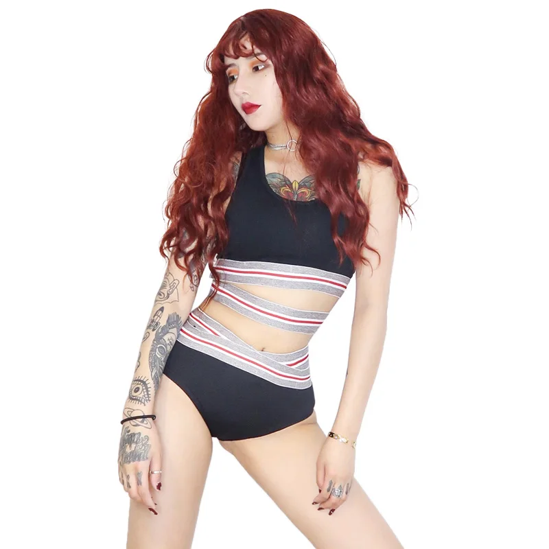 

New Sexy DJ Costumes Stage Dance Costumes Female Singer Jazz Costumes sexy bra suit Set Dance Wear Pole Dance Clothing DQS1991