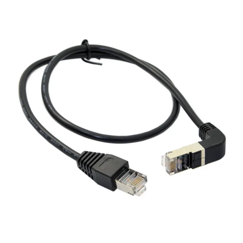 Патч корд 8P8C STP Cat 5e Lan Ethernet под углом 90 градусов 50 см|patch cord|lan ethernetcat |