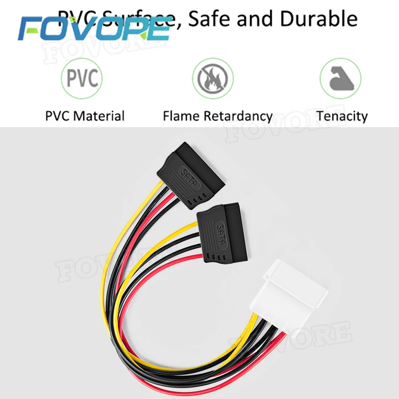 Кабель питания с 4 контактным разъемом Molex Male на 2 SATA Female от IDE к SATA|Компьютерные