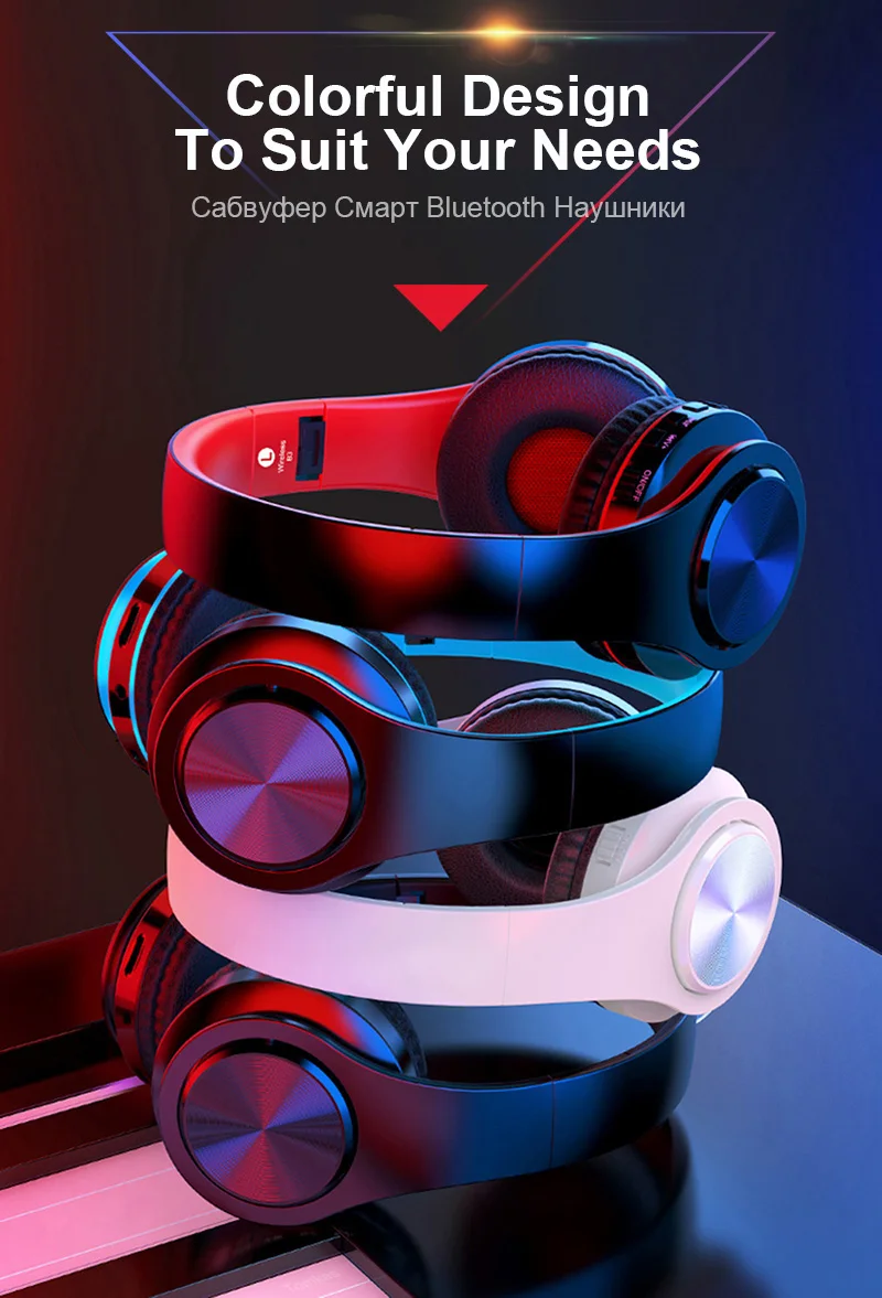 Новинка B7 Bluetooth наушники беспроводные стерео наушники складные низкие басы гарнитура Регулируемые наушники с микрофоном/TF картой