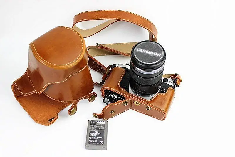 Новый черный коричневый кофе ПУ кожаный чехол для камеры Сумка Olympus E-M5II EM 5II EM5II OM-D
