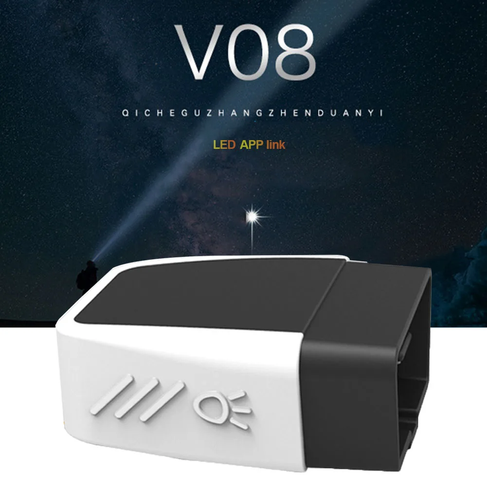 OBD2 автомобилей диагностический сканер для Android IOS светодиодный освещения мини