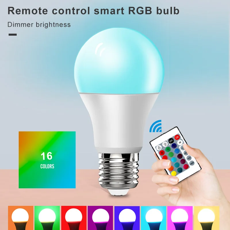 E27 светодиодная Волшебная RGB лампа 1 Вт 5 6 85 265 в 220 В красный желтый синий цвет