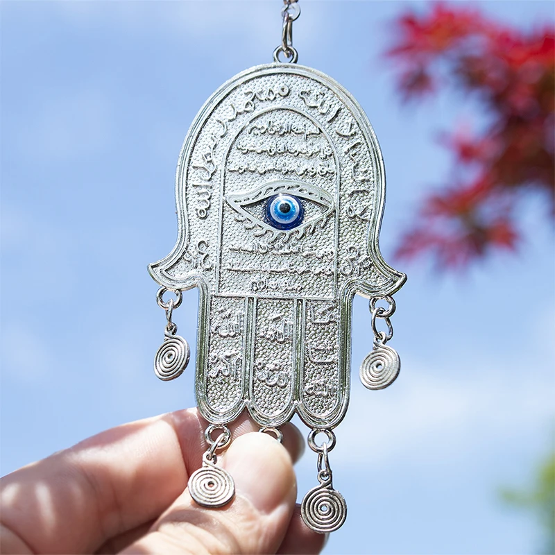 H& D Хамса рука Фатимы турецкий синий сглаза Suncatcher с AB Призма настенный орнамент украшение дома благословение Декор защита