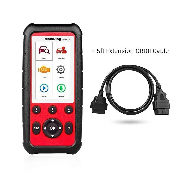 Autel MD808 Pro с 5 футовым удлинительным кабелем все системы OBDII сканер (Advanced MaxiCheck и MD802)