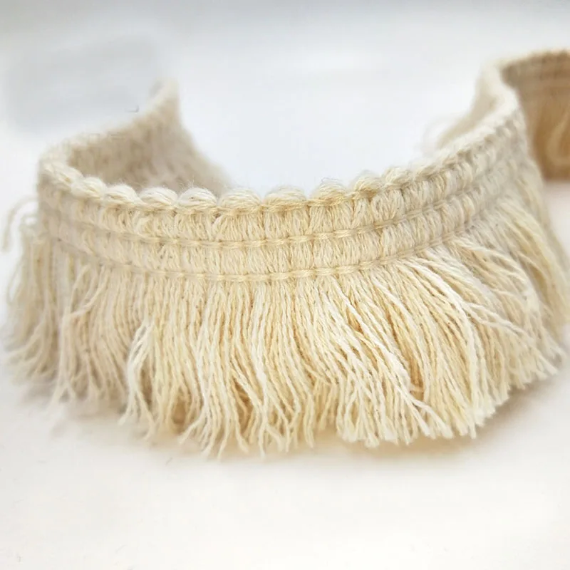 30 метров хлопок бежевый с бахромой Висячие Fringe кружевные планки для DIY Швейные Craft