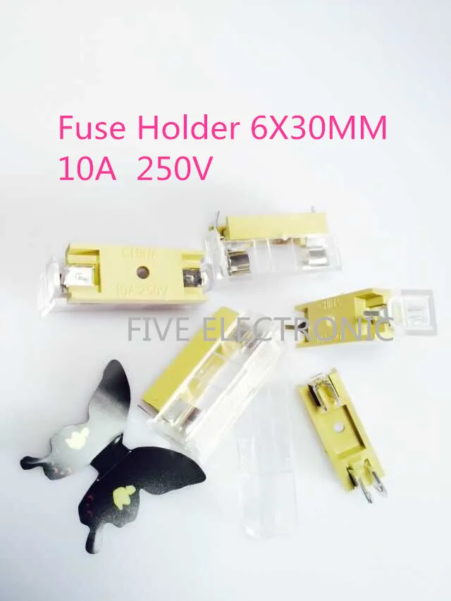 

Free shipping ! 6X30MM FUSE HOLDER , FUSE CASE,10A 250V with transparent lid 10pcs/lot