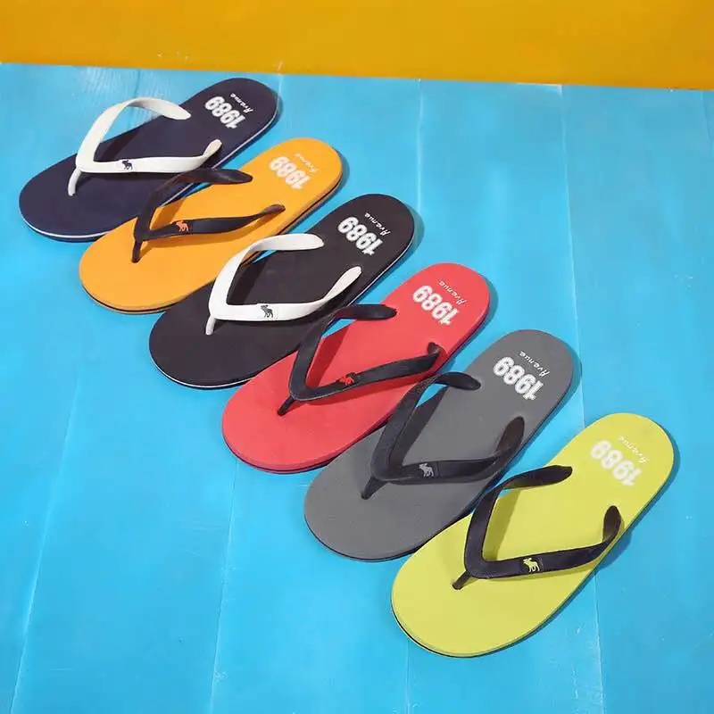Сплошной Цвет Летние Мужчины Сандалии Случайные Пляжные Тапочки Для Мужчин И