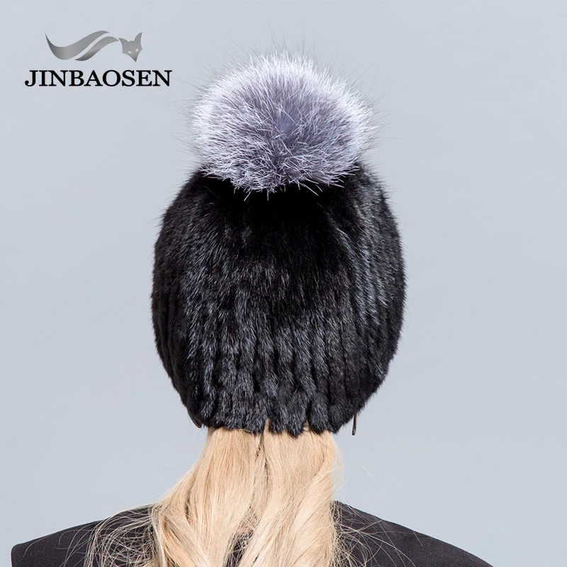 Женские меховые шапки JINBAOSEN новая зимняя меховая шапка из натуральной норки с