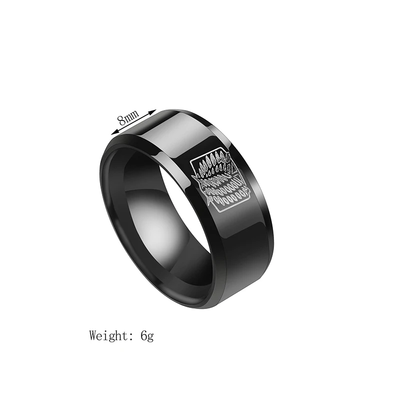 ELSEMODE атака на Титанов черное титановое кольцо из нержавеющей стали крылья флаг