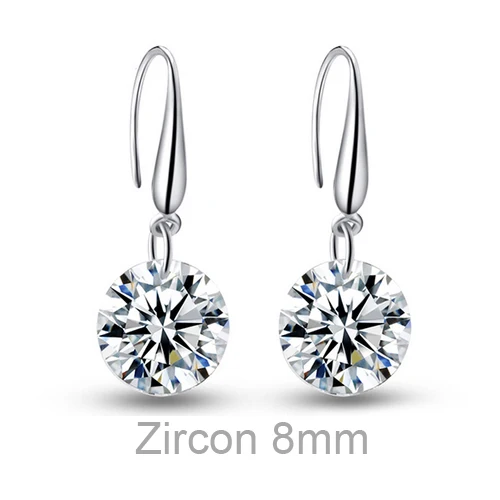 AAAA + настоящий Циркон Камень Прямая поставка кулон большой 8 мм earringshining модные