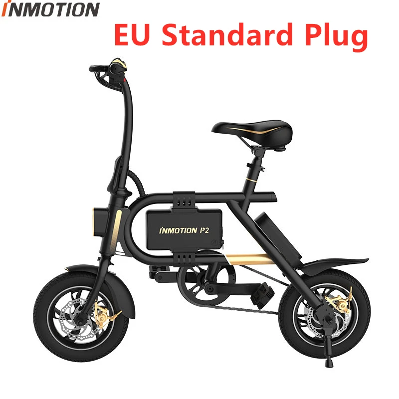 Складной велосипед Inmotion P2F/P2 Ebike, 36 В, 23,2 Ач/7,8 Ач, аккумулятор 350 Вт, 30 км/ч, 12 дюймов, мини-велосипед, электрический велосипед, CE FCC - Цвет: P2 EU Standard Plug