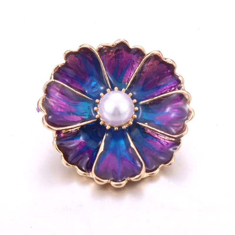 New 10pcs/lot Snap Button Jewelry DIY Crystal Rhinestone Big flower charm Metal Buttons Fit 18mm Snaps bracelet necklace women | Украшения