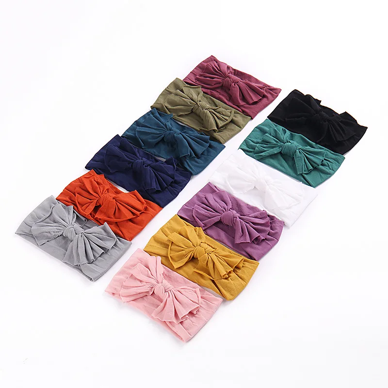 2020 New Baby Boys Girls Cotton Knot Bow Headbands Kids BaBy Toddler Solid Cute Soft Head bands Hair Accessories | Детская одежда и
