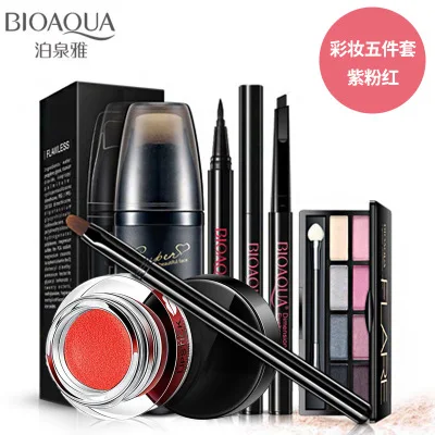 style 2 BIOAQUA питательные увлажняющие 5 шт./компл. макияж комплект губная помада Тени Карандаш для глаз карандаш для бровей карандаш Профессиональный консилер косметический набор макияж наборы для ухода за кожей - Цвет: style 2