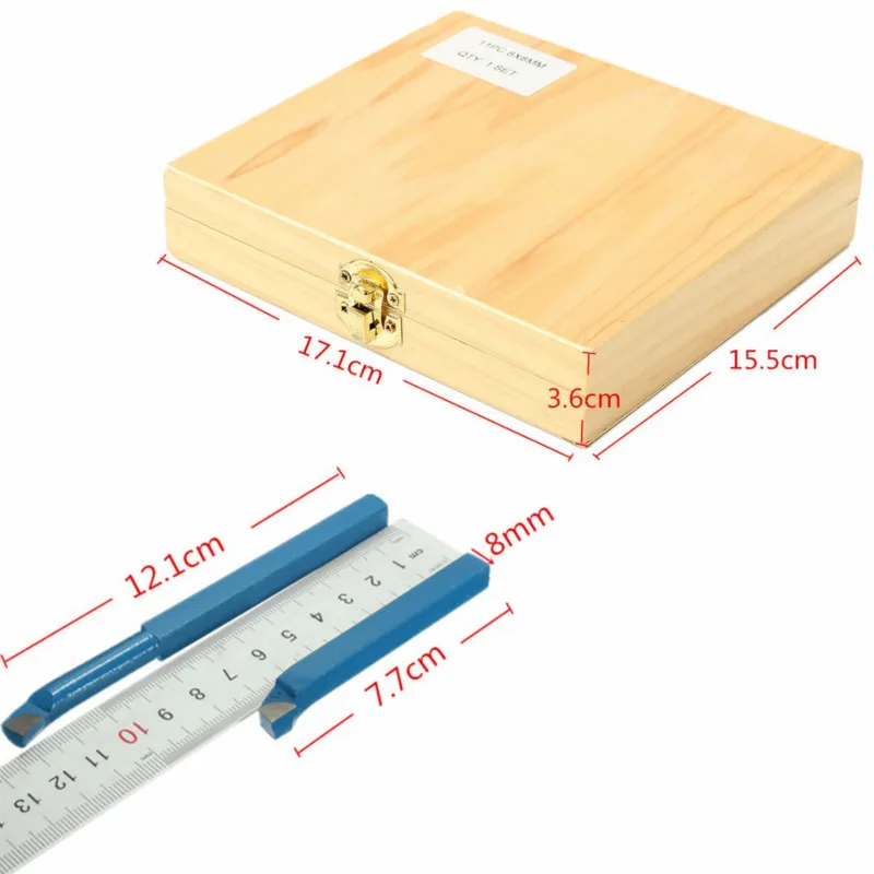 

11PCS 12mm Carbide Tip Cutting Turning Boring Bit Mini Metal Lathe Tool Set Carbide and Steel for Metal Working Lathe Thread