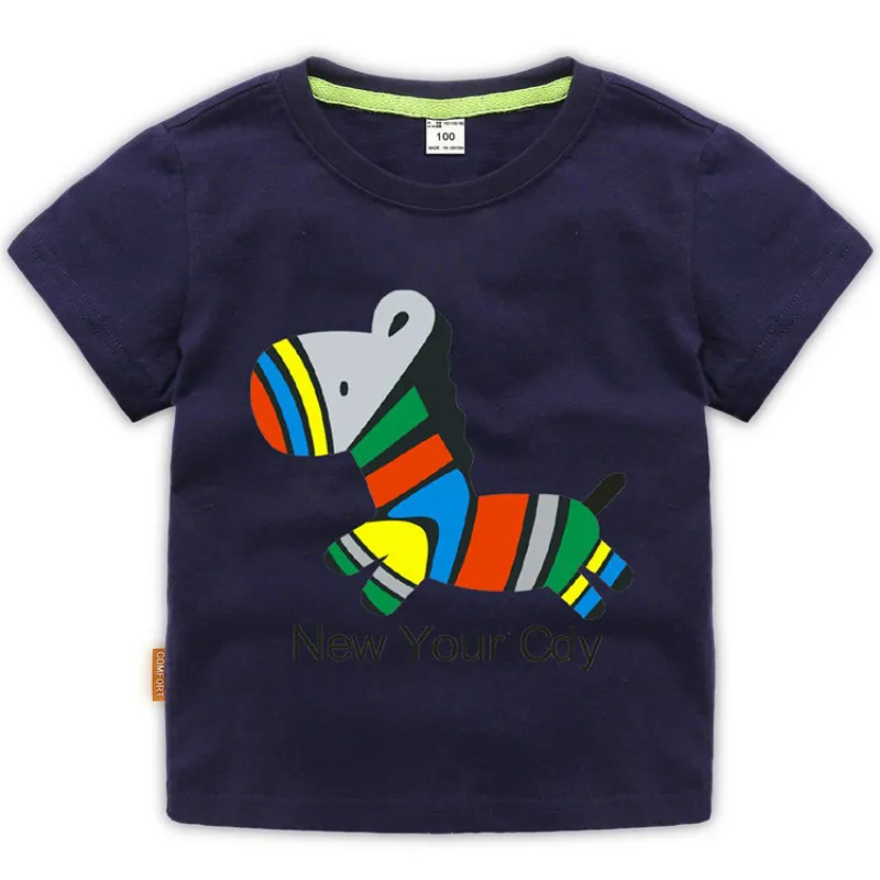 От 1 до 13 лет топы для маленьких мальчиков с рисунком Детская летняя хлопковая