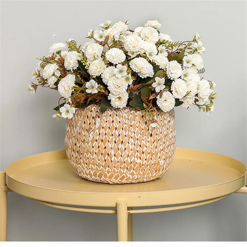 11 Heads artificial flowers carnation bouquet DIY home wedding decor fake flower Mother's Day Teacher's Day gift desk Potted