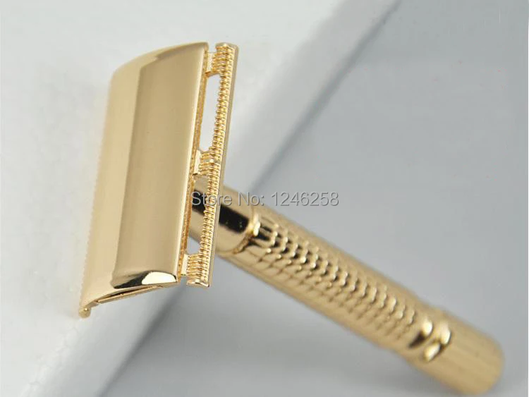 K-GOLD бритвенная Безопасная бритва с прямым держателем бритвы из нержавеющей