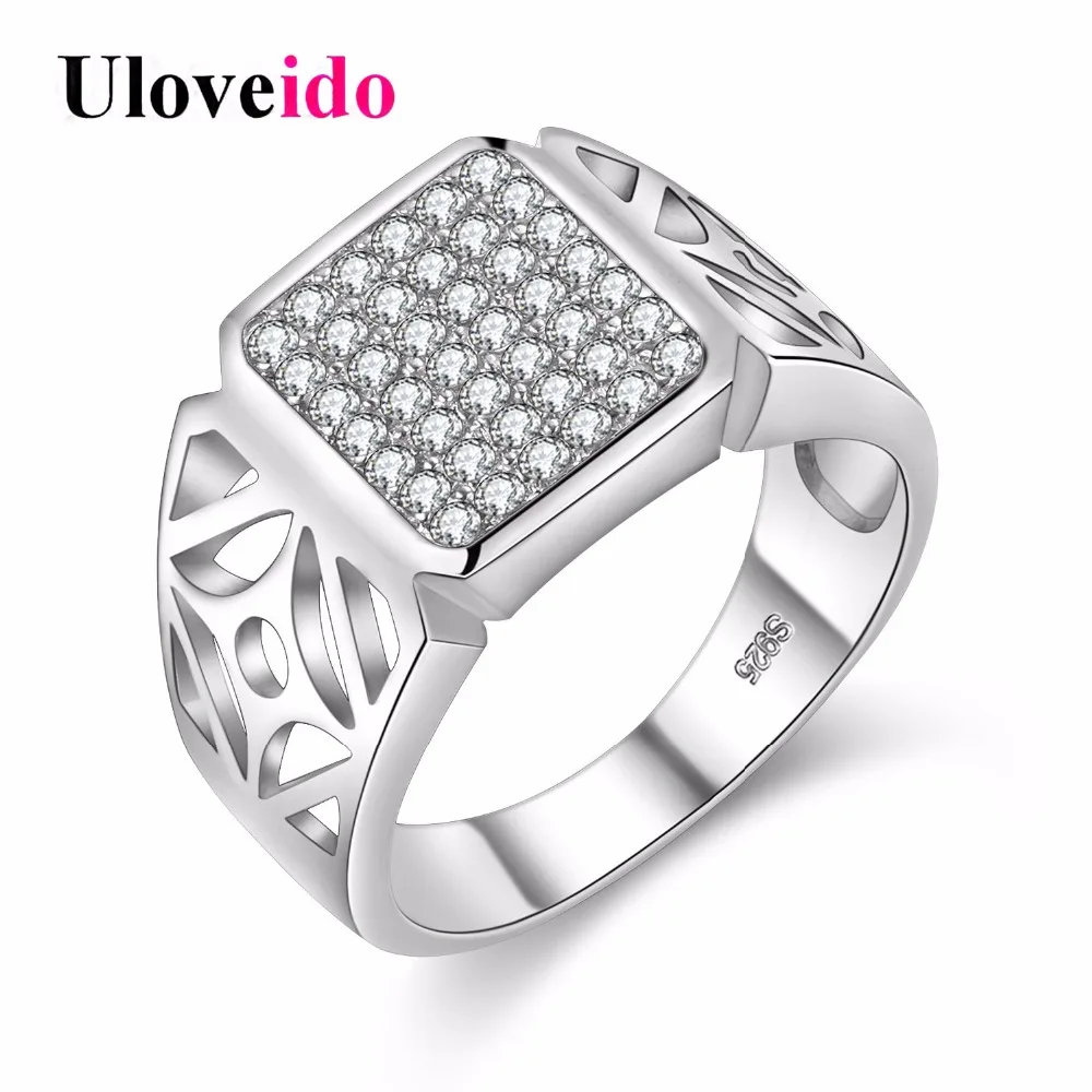 Uloveido обручальные кольца для мужчин золотой цвет мужские полосы серебряный
