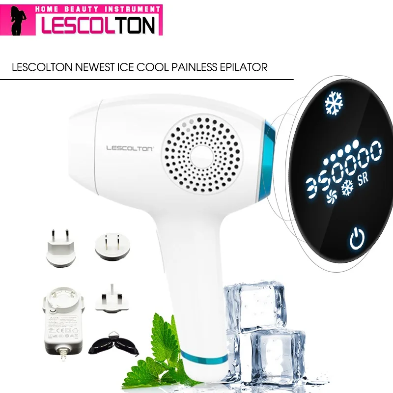 Эпилятор Lescolton Ice cool IPL, постоянное лазерное удаление волос с ЖК-дисплеем, лазерный триммер для бикини, фотоэпилятор