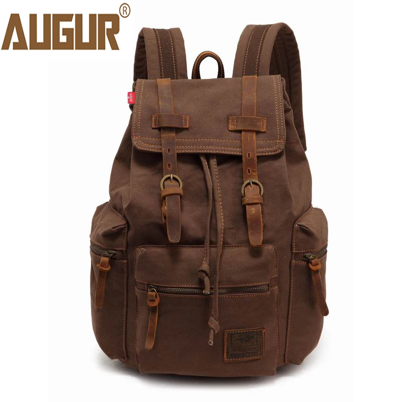 AUGUR новейший мужской холщовый рюкзак на шнурке для ношения спине в винтажном