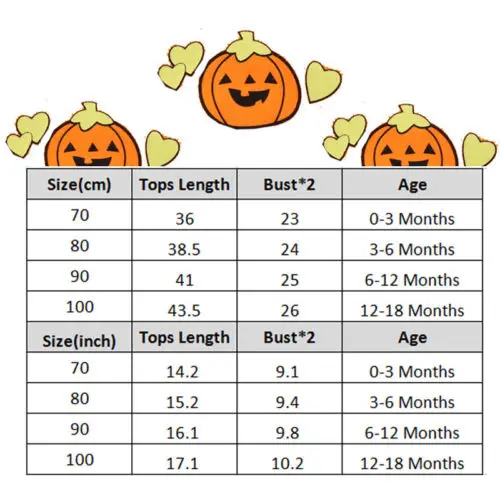 PUDCOCO Baru Lahir Halloween Bayi Anak Laki-laki Anak Perempuan Labu Oranye Kasual Bodysuit Pakaian Kostum Pakaian