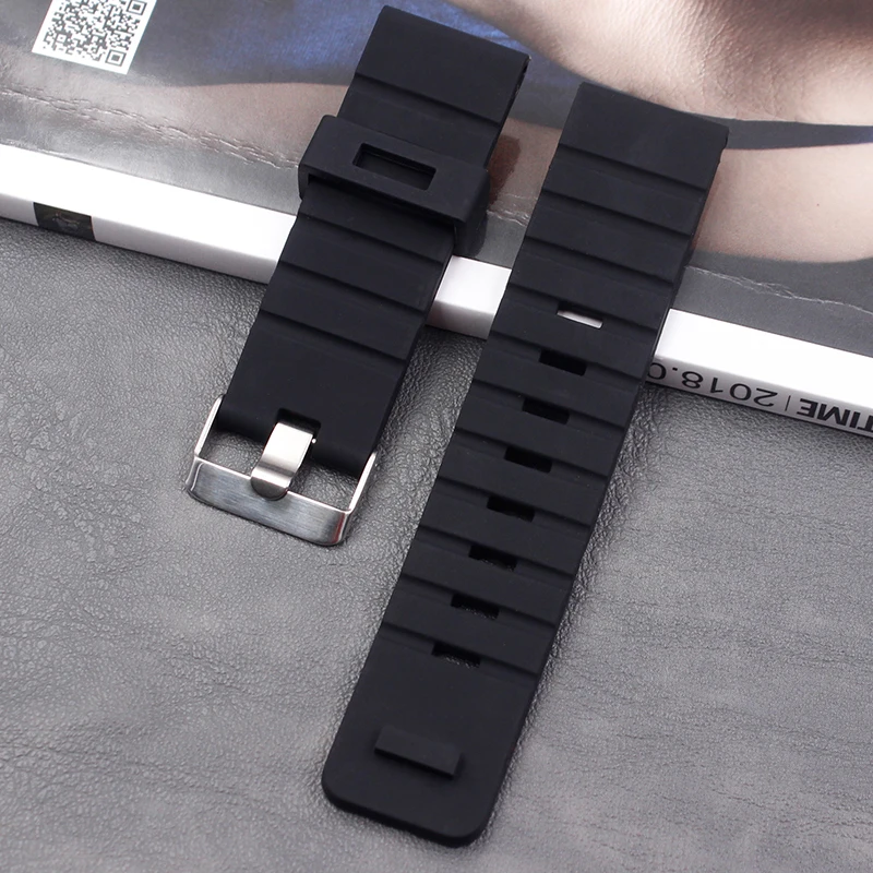 Ремешок силиконовый для часов 24 мм повседневный водонепроницаемый спортивный