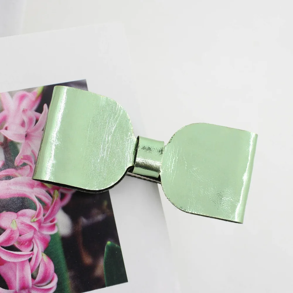 

Wholesale Boutique 12pcs Fashion Glitter Leather Hair Bow Hairpins Solid Bowknot Hair Clips Princess Headwear Hair Accessories