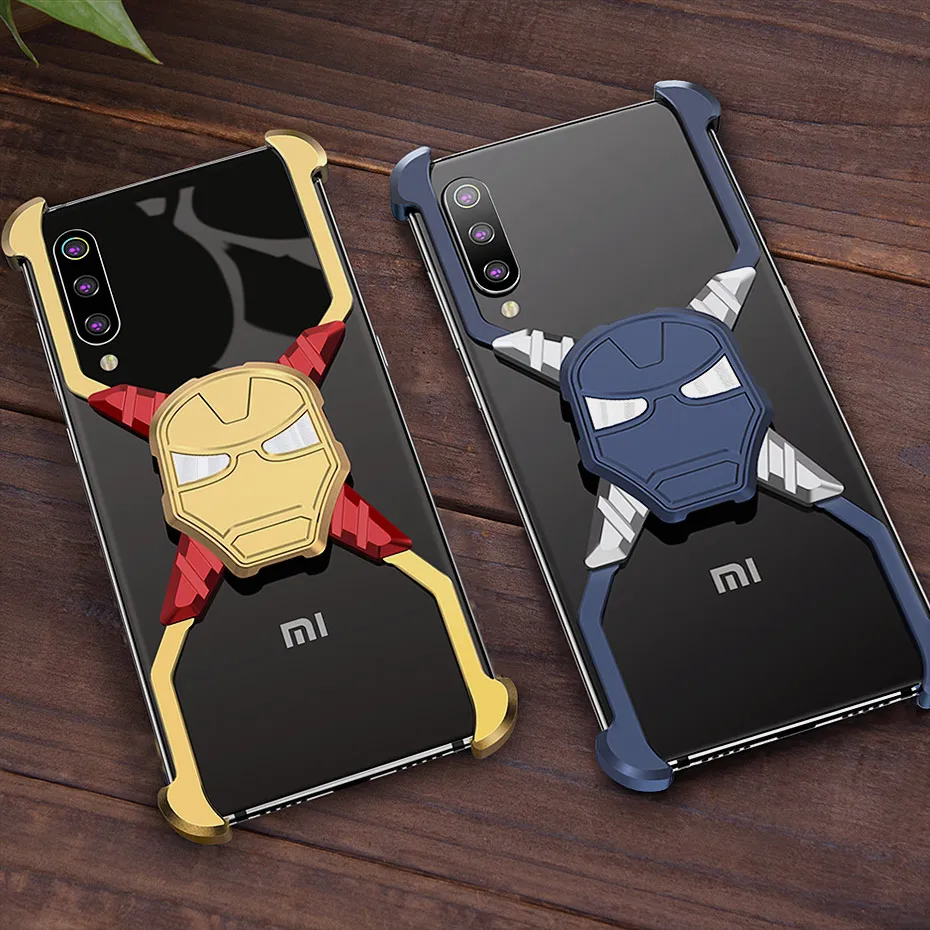 OATSBASF Железный человек роскошный Металл чехол для Xiaomi Mi 9 чехол индивидуальный металлический чехол-Бампер анти-падение и ударопрочный чехол