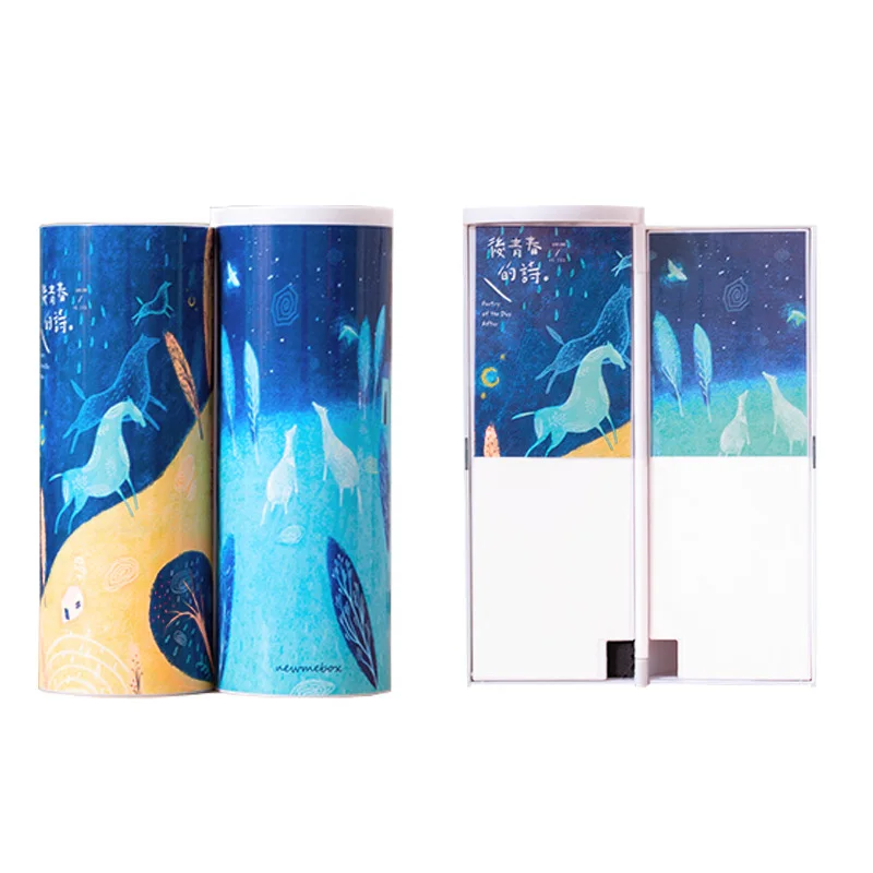 elk Кавайный чехол для карандаша, двухслойная ручка, коробка с зеркалом, калькулятор, белая доска, ручка стеклоочистителя для школьных принадлежностей, косметический чехол etui - Цвет: elk