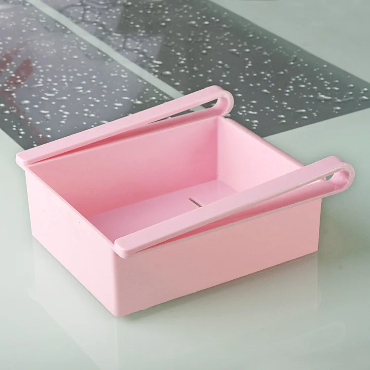 Pink 16.5x15.5x7cm 1 шт. Регулируемый эластичный органайзер для холодильника с выдвижными ящиками корзина холодильник выдвижные ящики свежий промежуточный Слои стеллаж для хранения - Цвет: Pink 16.5x15.5x7cm