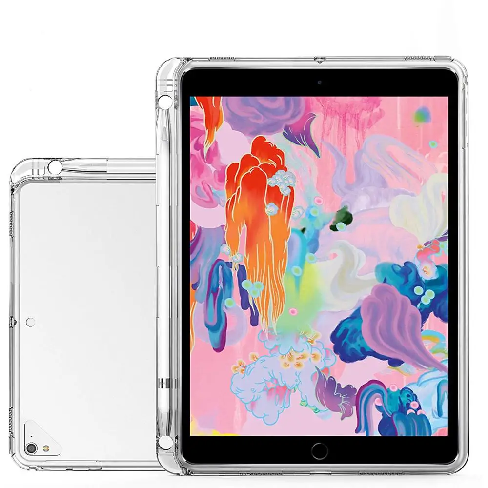 Для iPad 2018/2017 / Pro 9 7/Air 2 Air модель легкий и мягкий ТПУ чехол-накладка [с держателем