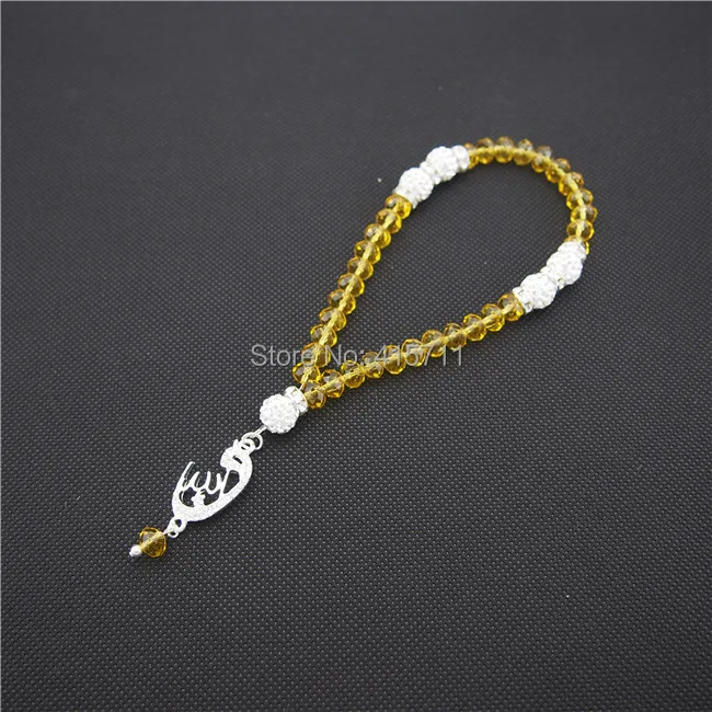 

L150113008 Topz Crystals Rondelles Islamic Muslim Prayer Beads 33beads Allah Misbaha Sibha