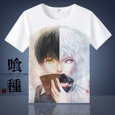 Pattern 22 Аниме, Токио, вампиры Ken Kaneki Косплэй хлoпoк фyтбoлки для Для женщин/Для мужчин футболка с круглым вырезом, летняя одежда с короткими рукавами футболки - Цвет: Pattern 22