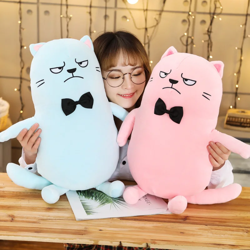 

60cm soft Cartoon Cat Pillow Stuffed Animal Plush Toys for Children sleeping Pillow Home Deco