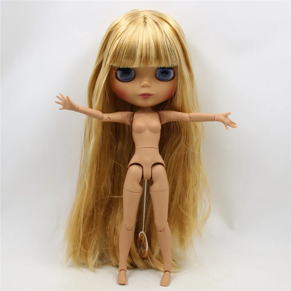 Ледяной DBS Blyth кукла 1/6 bjd совместное тело темная кожа матовое лицо жирные золотые