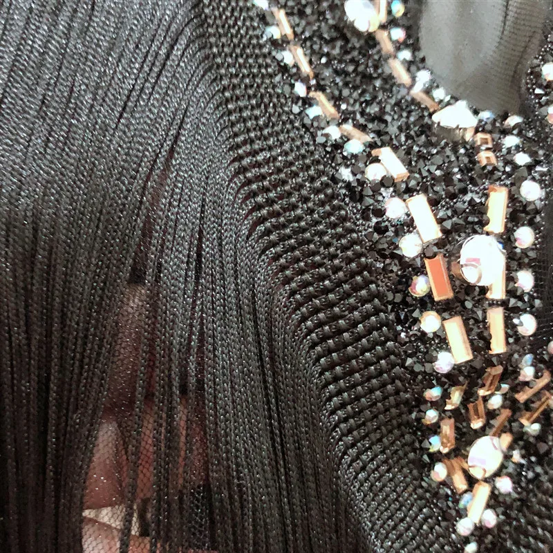 Горячая Распродажа черная бахрома из полиэстера новое свадебное ожерелье с