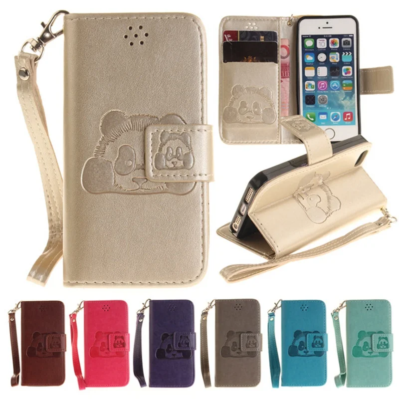 Милый Мультфильм Панда Печати Единый Телефон Case For Apple ipod Touch 5 5S 6 плюс 7 Крышка Кожи