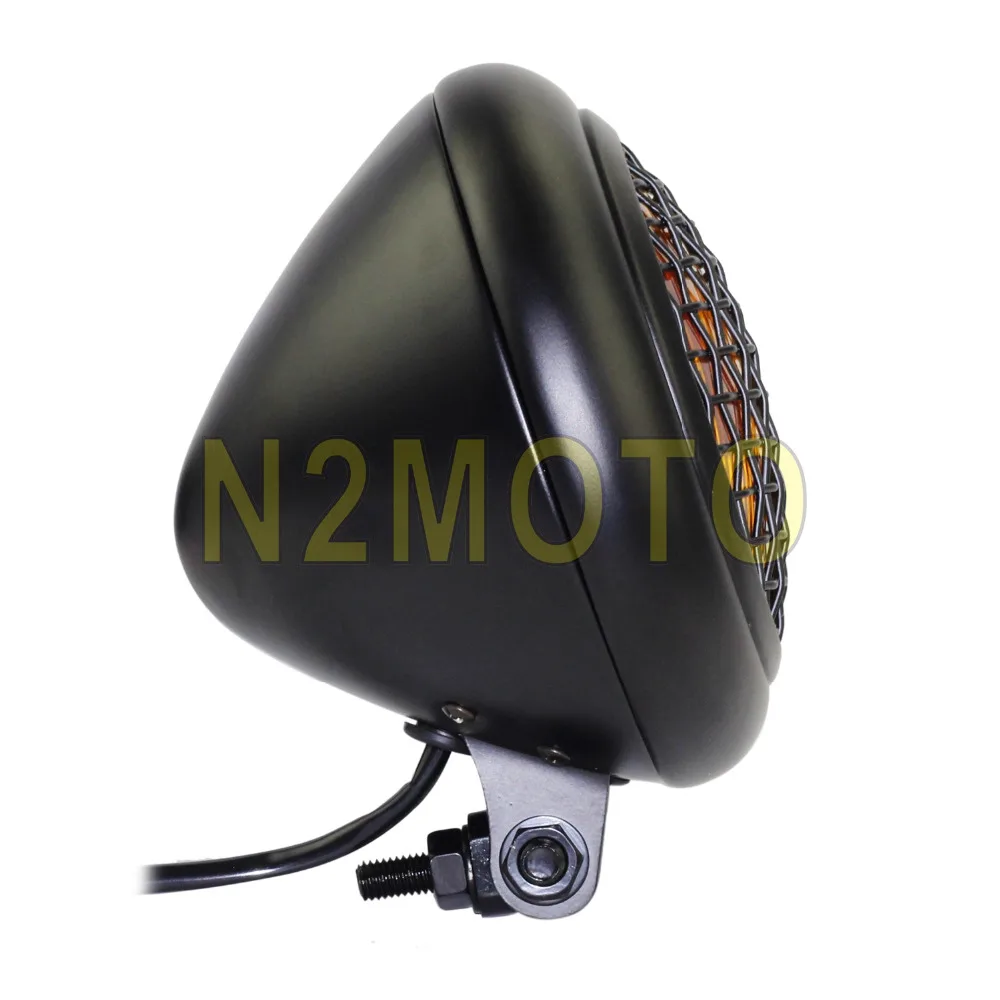 Фара для Мотоциклов Harley Cafe Racer Bobber Chopper черная сетчатая лампа гриль янтарная фара 5