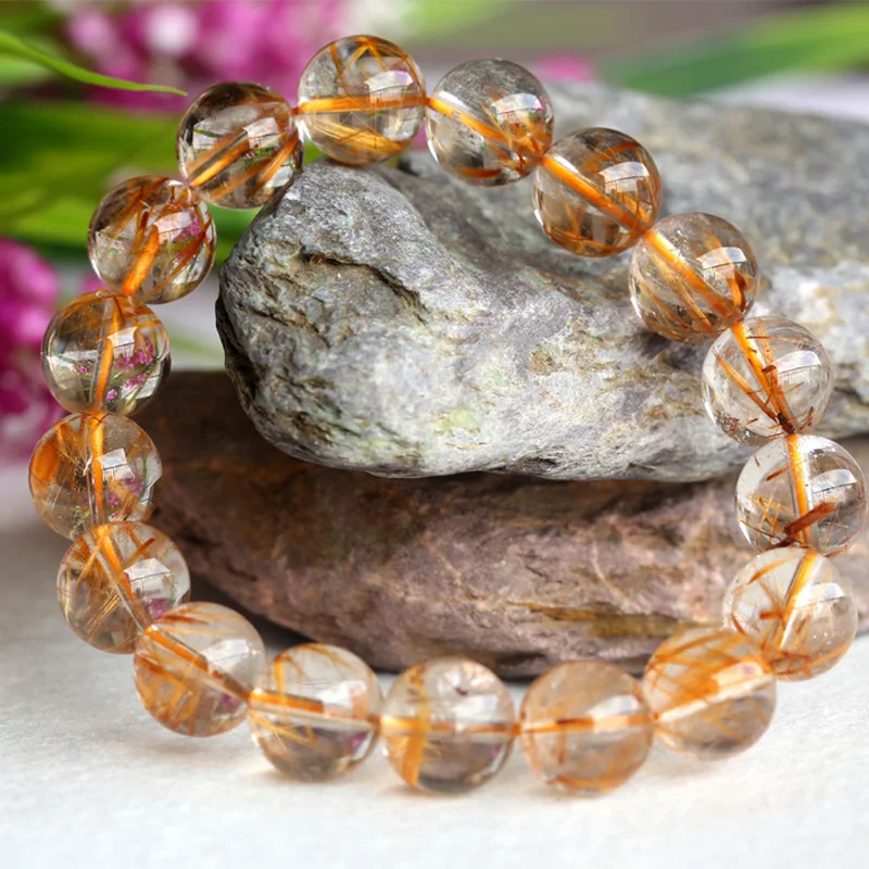 Оптовая продажа со скидкой Бусины Из Натурального золота и меди Рутиловый Кварц