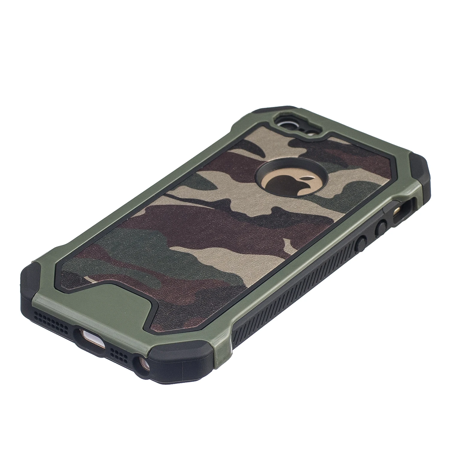 Гибридный двухслойный армейский армированный жесткий камуфляжный чехол для iphone