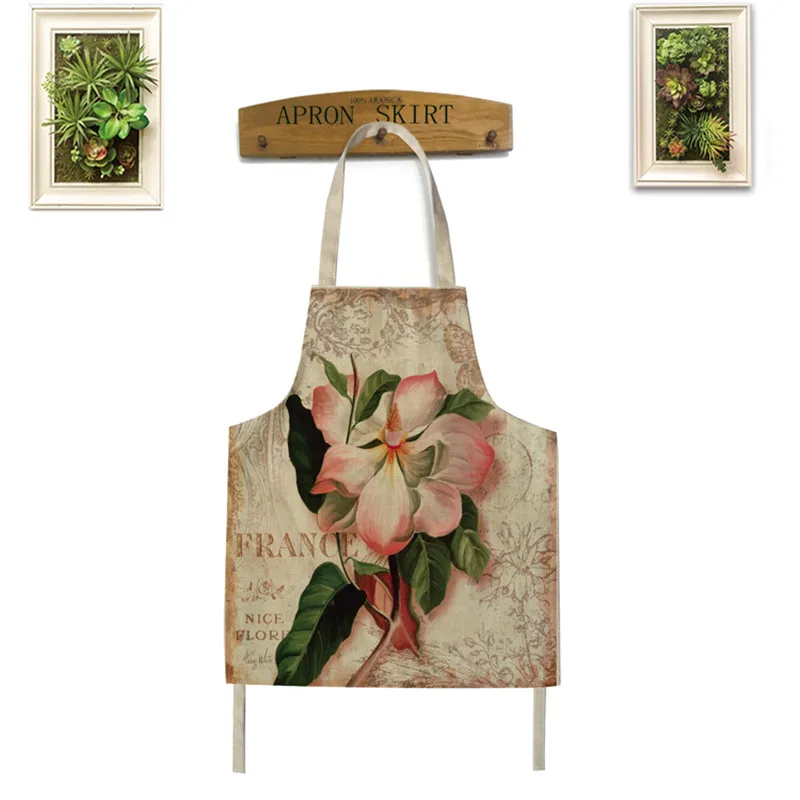 Japanese Bird Linen Fabric Clean Apron Novelty BBQ Party Aprons For Women Kids Kitchen Chef Cooking Anti-oil Personality | Дом и сад
