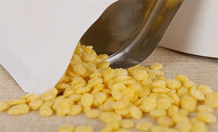 Оптовая продажа белые стоячие пакеты из крафт бумаги на молнии фольги