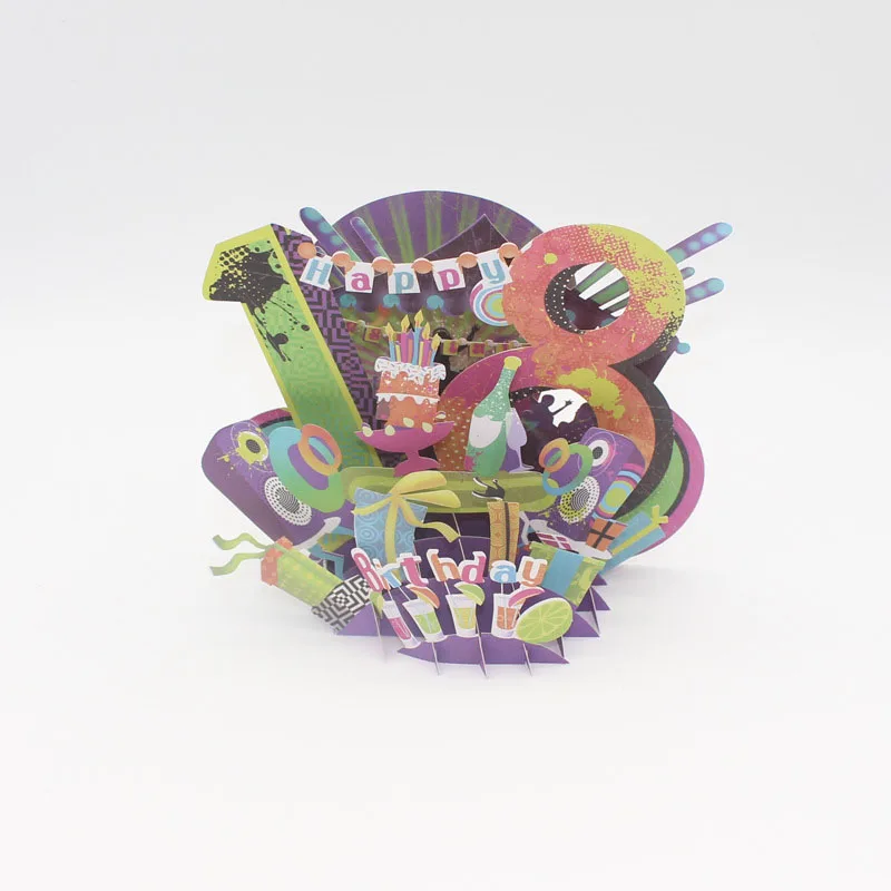 3D лазерная резка ручной работы резьба 18 лет День Рождения Бумажные приглашения