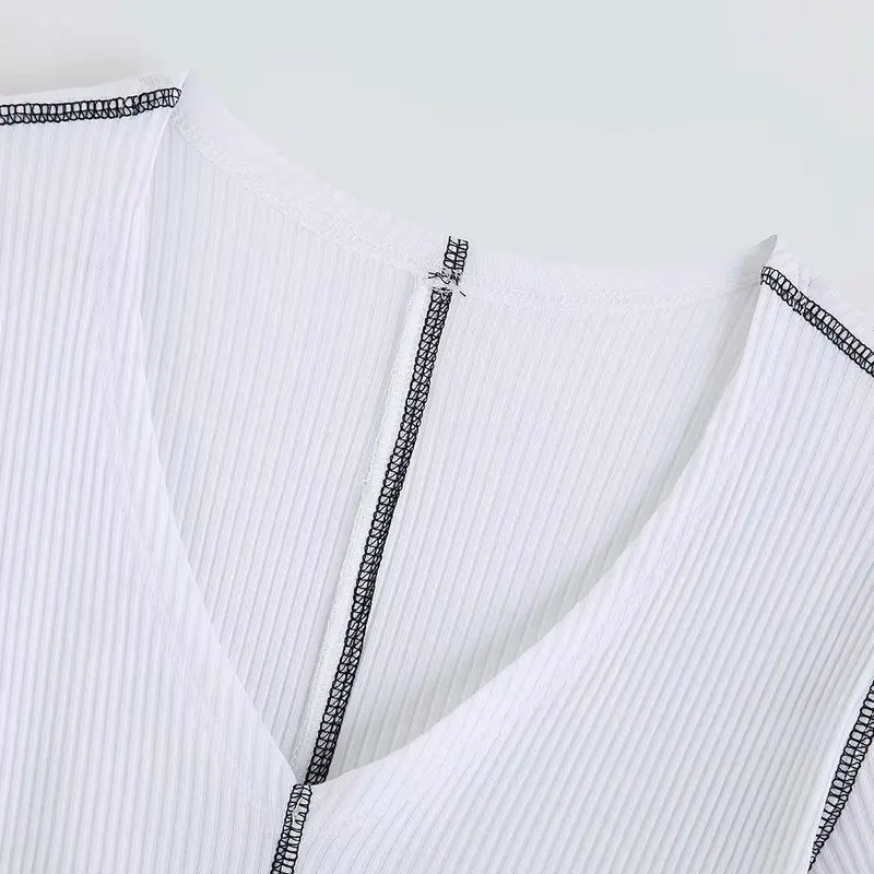 New arrival BB25-9421 European and American Fashion Colour V-collar T-shirt | Женская одежда