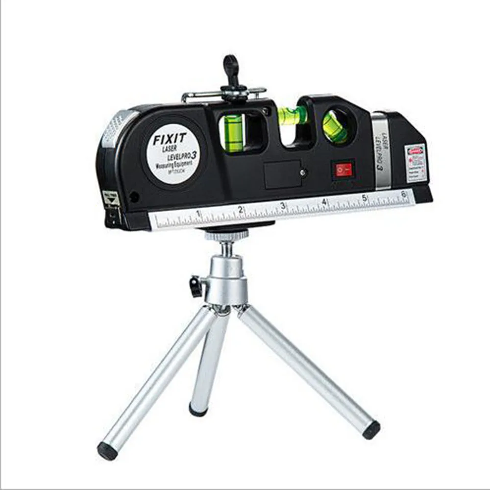 Laser Level Tripod Многофункциональный Уровень лазерный Горизонтальный Вертикальный измерительный ленточный выравниватель пузырьковая линейка выравнивание 3 линий Нивель Профессиональный 5,5 м линейка - Цвет: Laser Level Tripod